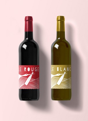 Création d'étiquettes de vin pour la famillle Quelqueger, vignerons indépendants à Durningen.